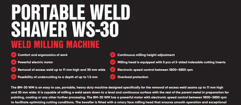 Say Goodbye To Weld Seams With The WS-30 Weld Shaver