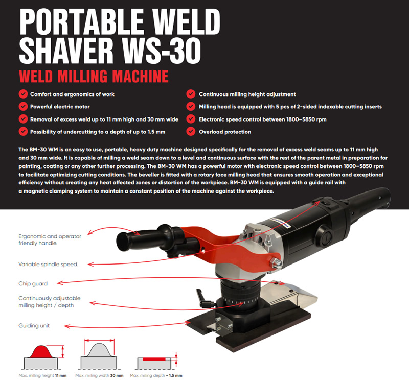 Say Goodbye To Weld Seams With The WS-30 Weld Shaver