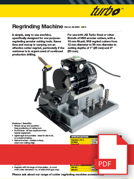 Annular Cutter Regrinding Machine - Brochure